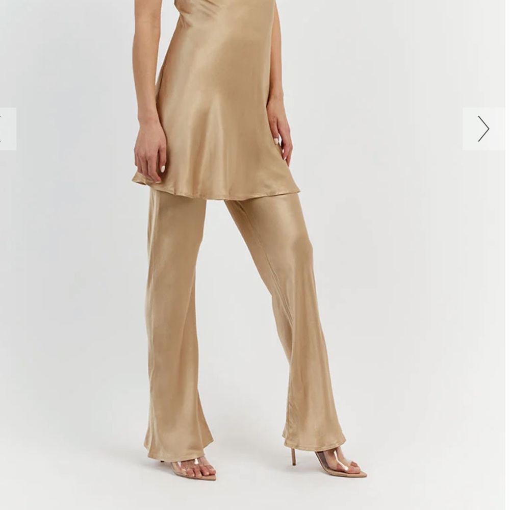 BWNT DISSH Simone bias cut pants gold US 4